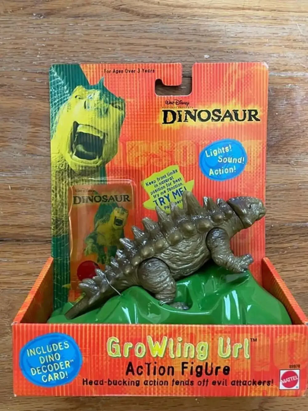 NEW Vintage Disney Dinosaur Movie Growling Url Figure 2000 Mattel MINT IN BOX